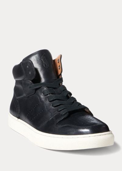 Men's Polo Ralph Lauren Jory Calfskin High-Top Sneakers | 104796GFU